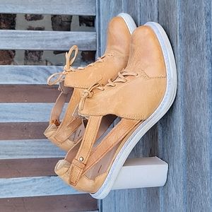 Anthropologie Schuler & Sons leather platform heels